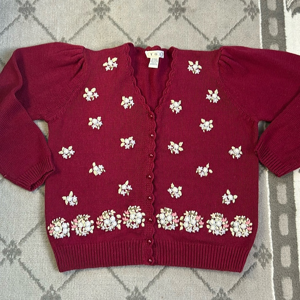 TOI vintage embroidered cardigan sweater